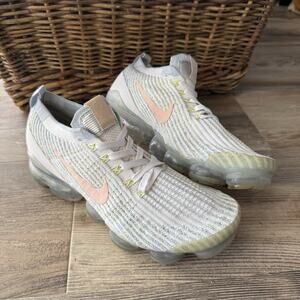 Nike Air Vapormax Flyknit 3 Women’s Size 9.5 White Pink Running Shoes CW5642-100